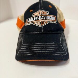 Harley-Davidson Black, Orange & Cream Mesh Cap